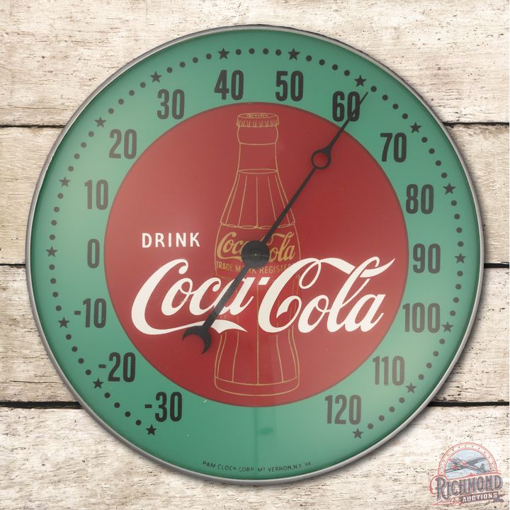 12" NOS Drink Coca Cola PAM Thermometer Sign