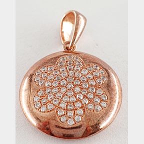 SILVER ROSE GOLD COLOR FLOWER PENDANT-51921/329