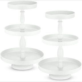 MAXDOT 2 PCS 3 TIER CUPCAKE STAND HOLDER, ROUND CUPCAKE STAND SERVING TRAY, METAL TIERED TRAY PASTRY DESSERT CAKE TOWER DISPLAY ST