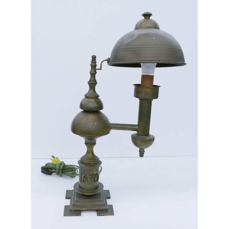 Dated 1870 Brass Electric Table Lamp- 19''