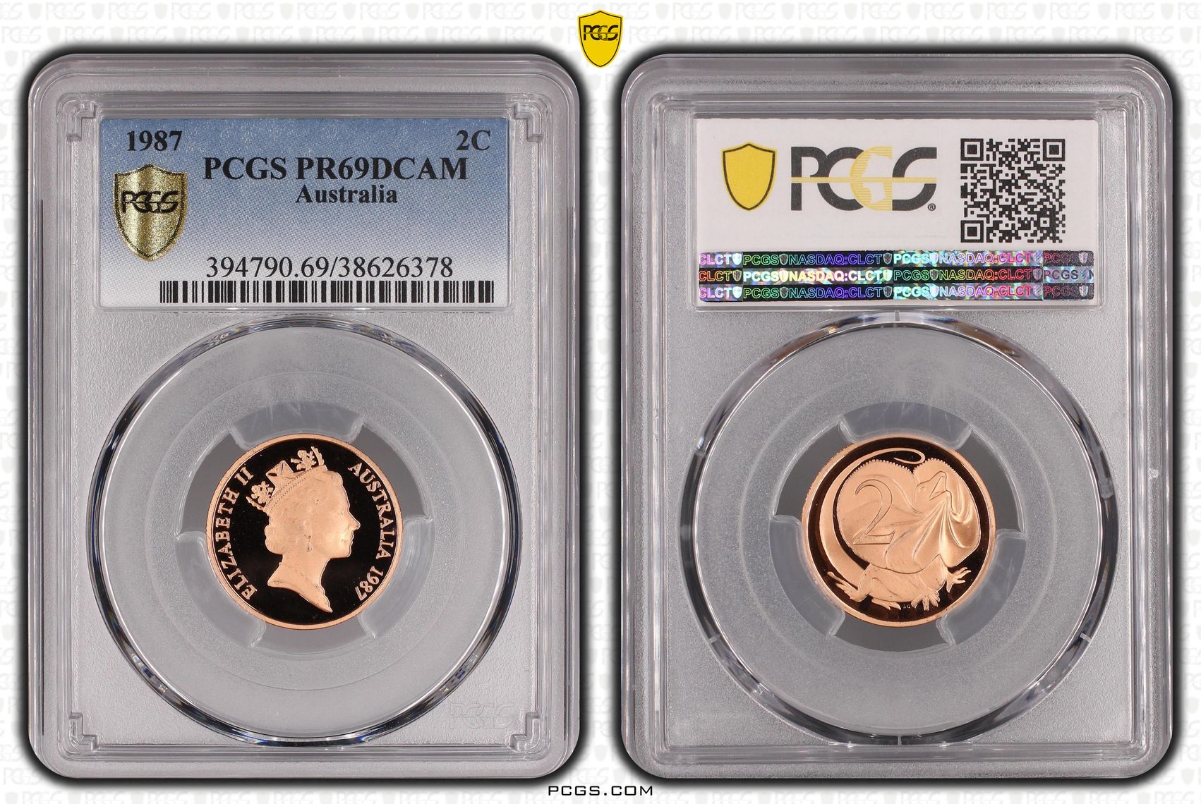 Elizabeth II, Two Cent, 1987, PCGS PR69DCAM