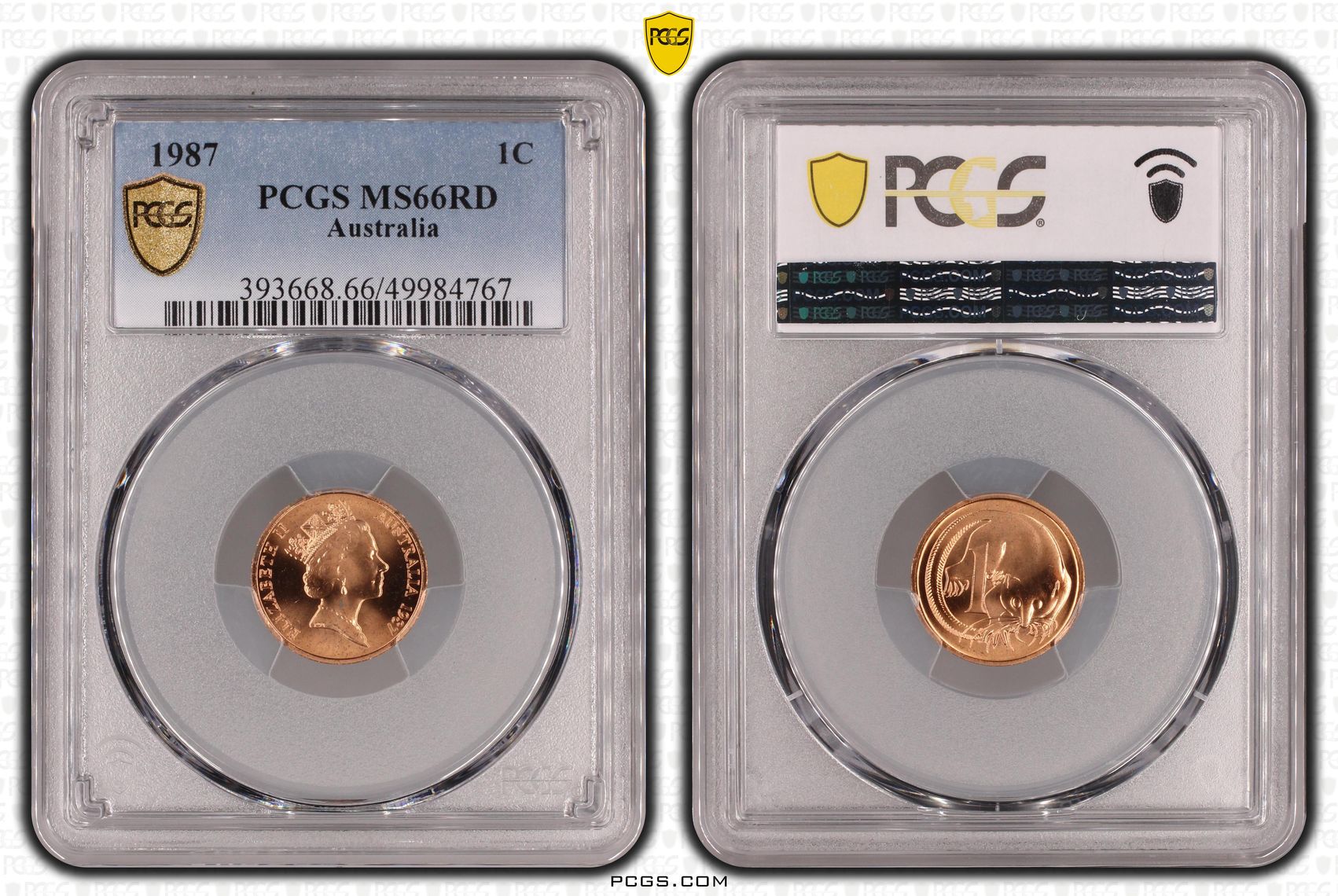 One Cent, 1987, PCGS MS66RD