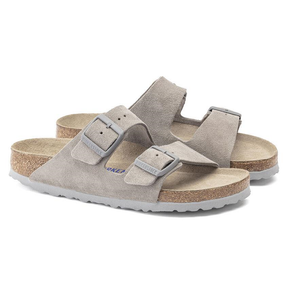 Arizona Birkenstock - suede regular - stone coin - UK 4.5
