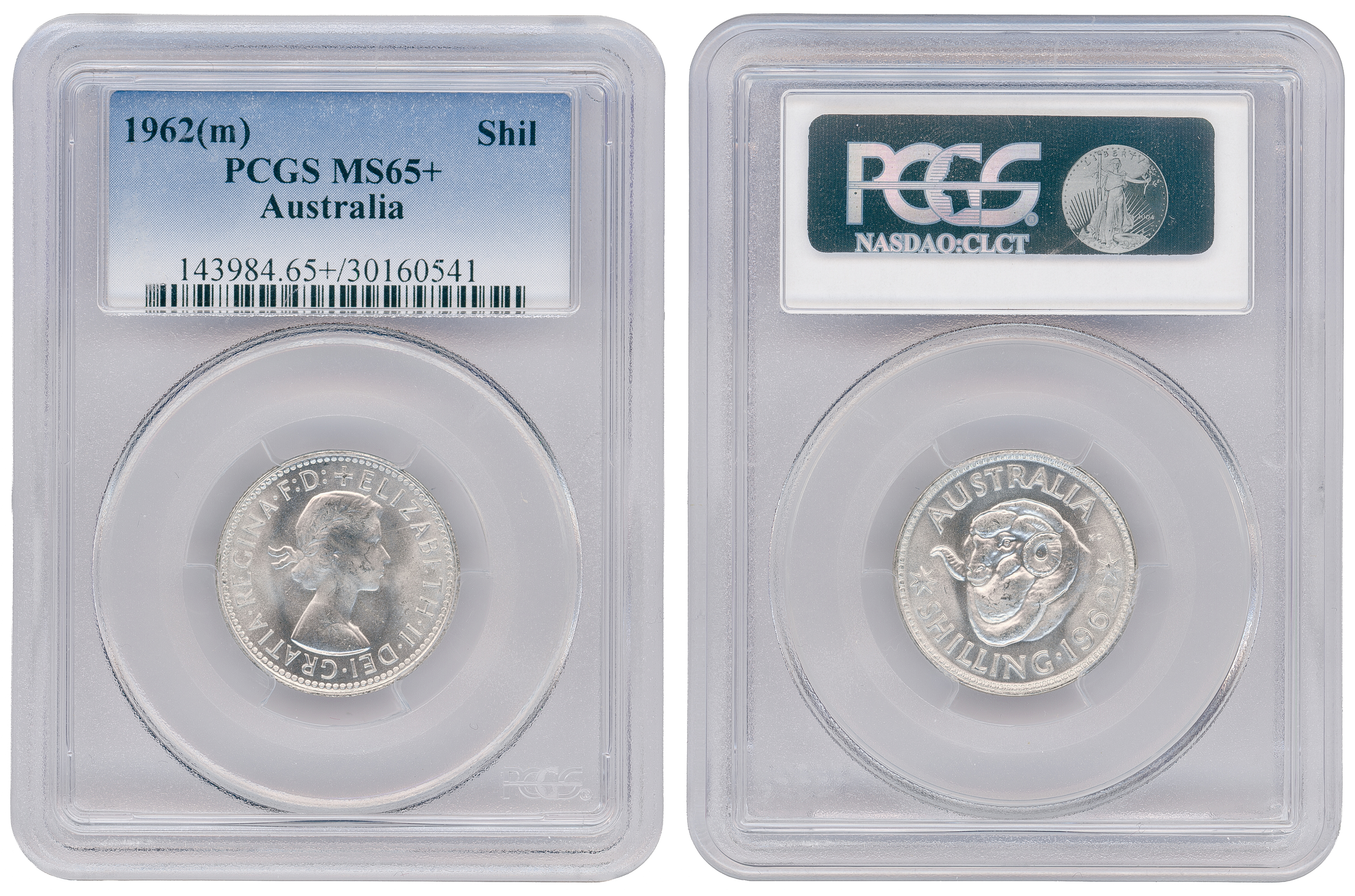 Elizabeth II, Shilling, 1962, PCGS MS65+