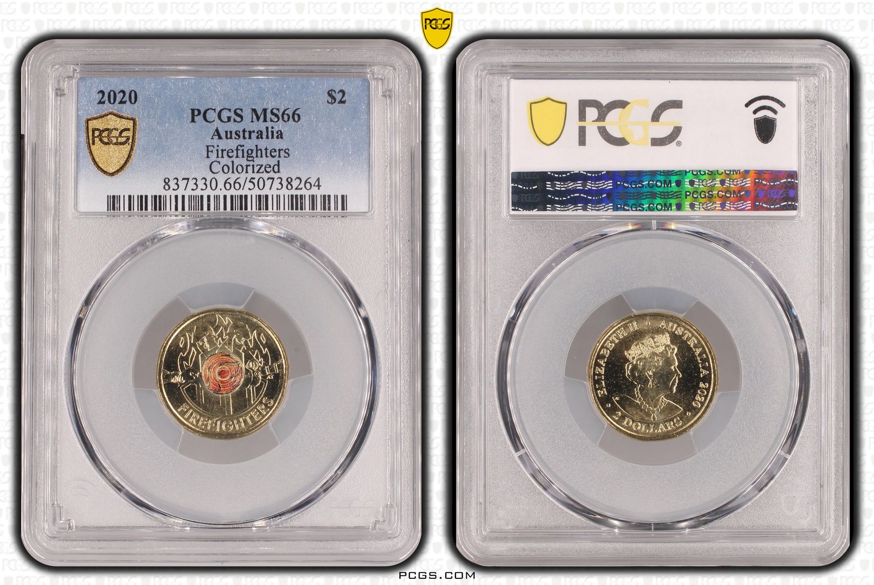 Firefighters Colorized , Two Dollar, 2020, PCGS MS66