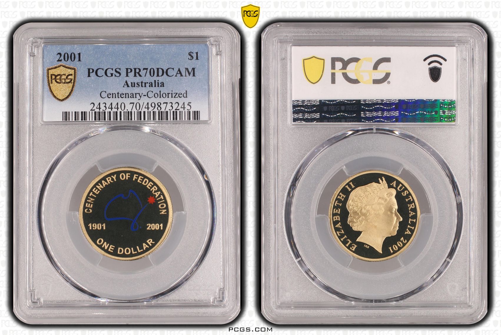 Centenary-Colorized, One Dollar, 2001, PCGS PR70DCAM