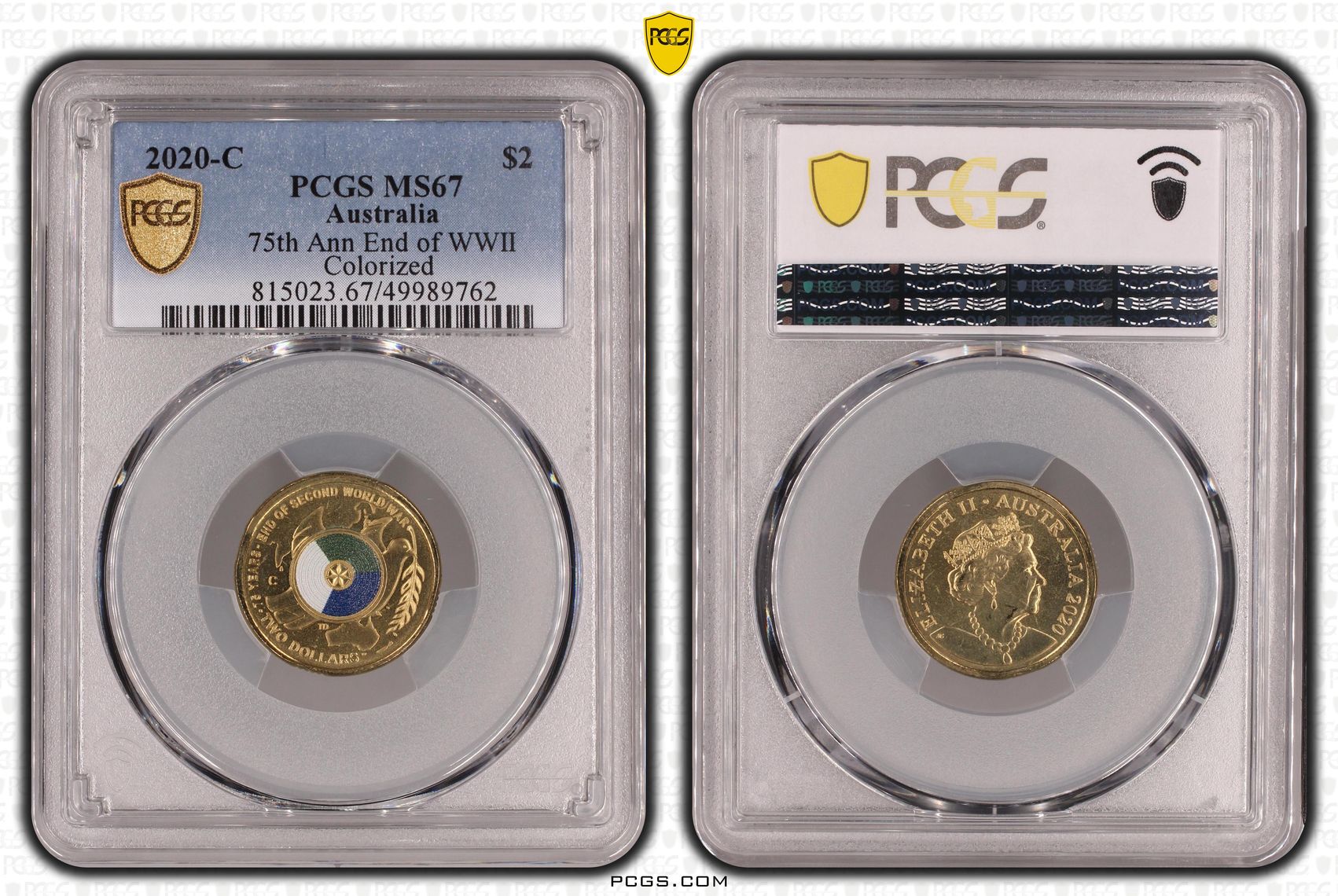75th Ann End of WWII Colourised, Two Dollar, 2020-C, PCGS MS67