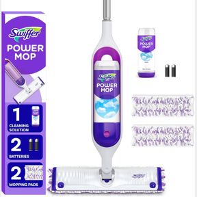 SWIFFER POWERMOP MULTI-SURFACE MOP KIT FOR FLOOR CLEANING, FRESH SCENT, MOPPING KIT INCLUDES POWERMOP, 2 MOPPING PAD REFILLS, 1 FL