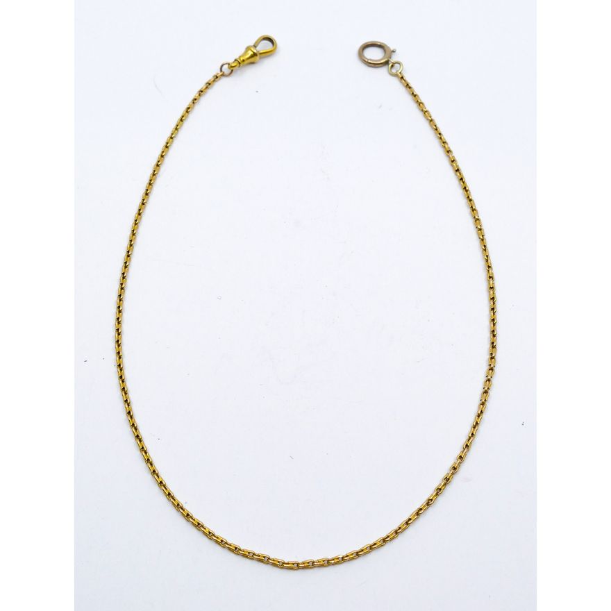 Deco 18k Pocket Watch Chain with Replaced GF Clasps
