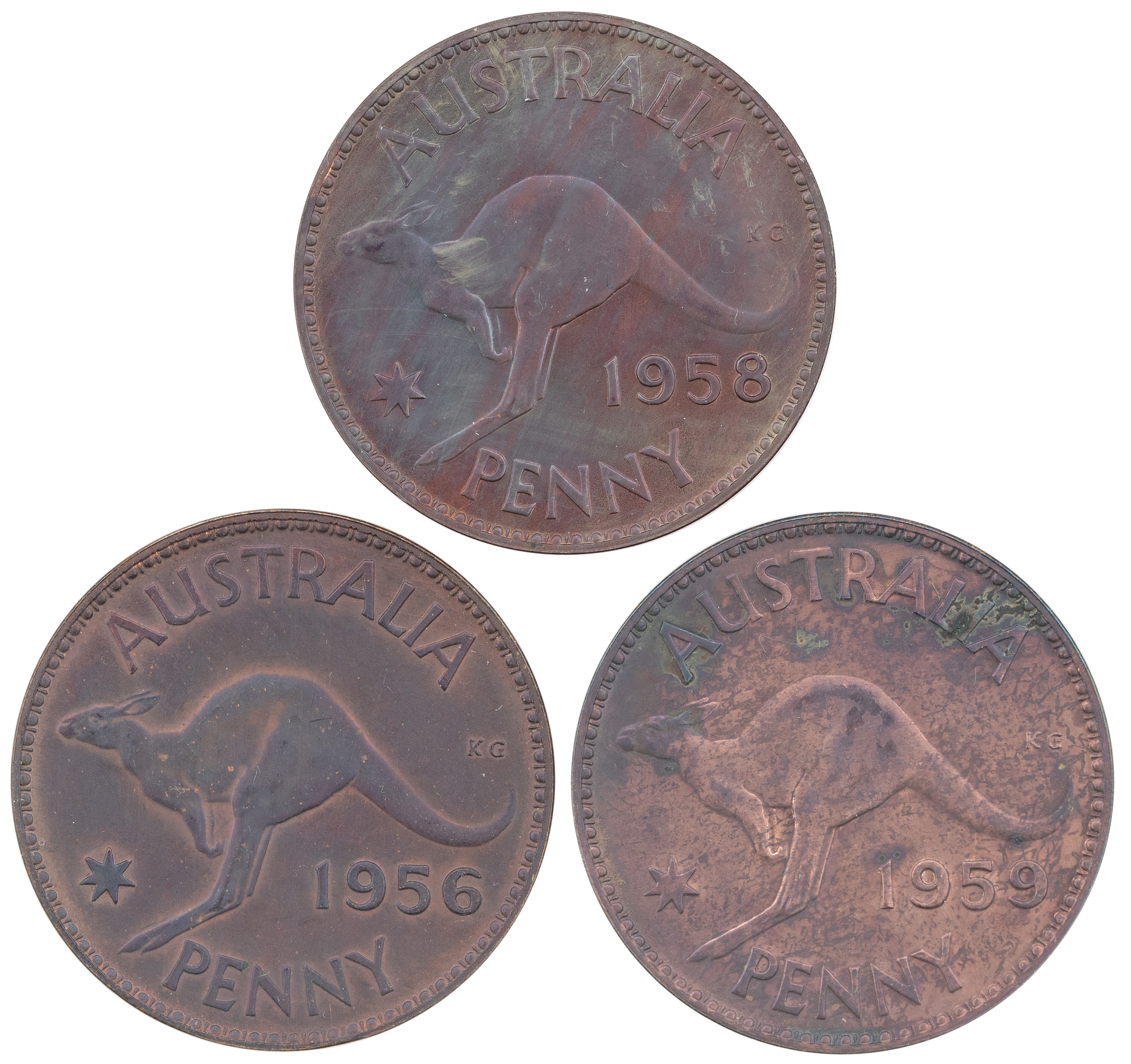 Elizabeth II, Penny, 1956 - 1959, EF - UNC