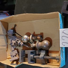 Machinist vice, tow balls. Chain saw sharpener
