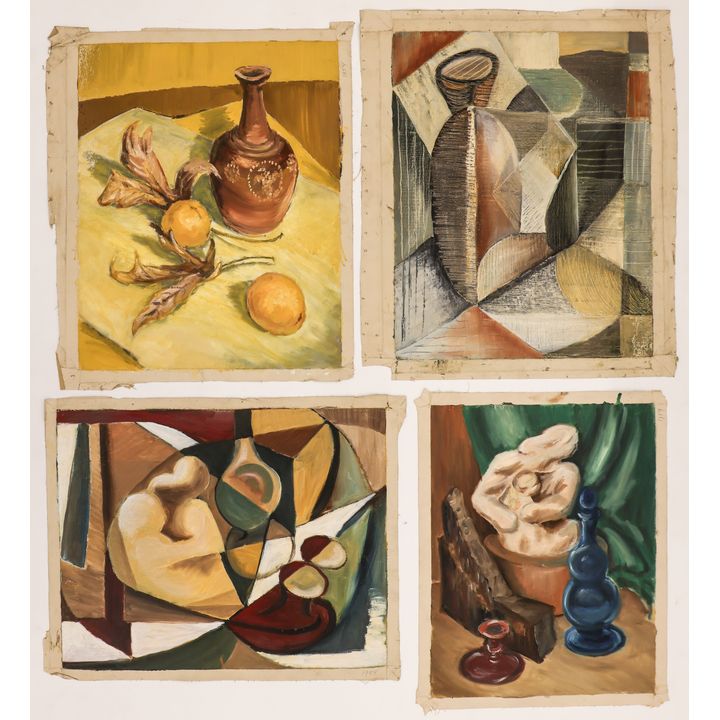 4pc Neil Meitzler 1954 Still Life Oil Paintings on Canvas 20''x16''
