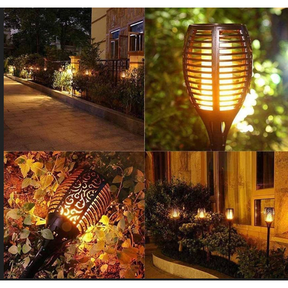 Solar Flame LED Sensor Activated Outdoor Garden and Lawn Lights x2|NOT TEDSTED