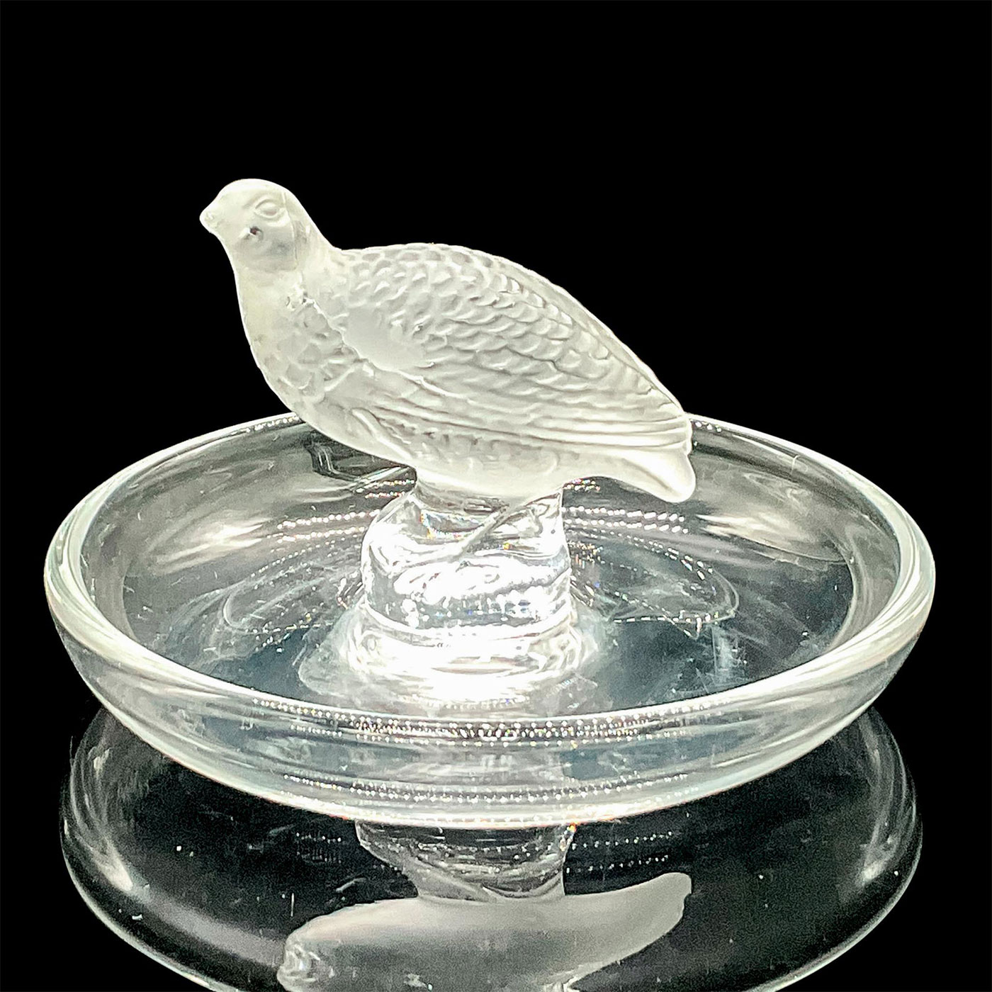 Lalique Crystal Bird Ring Tray, Perdrix | Lion and Unicorn