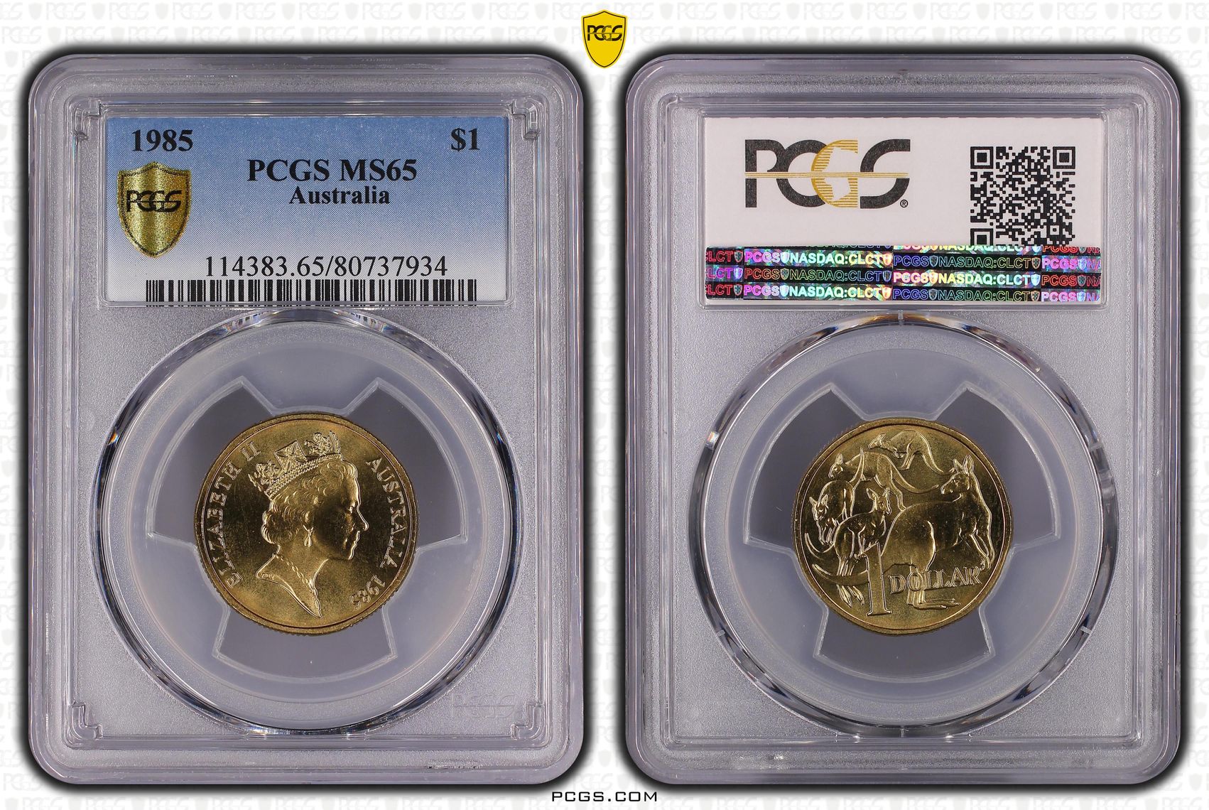 One Dollar, 1985, PCGS MS65