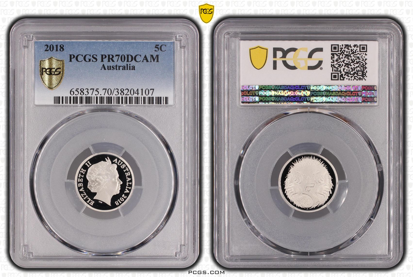 2018 Australia Five Cent, 5c PCGS - PR70DCAM POP 50/0 -107
