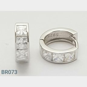 STERLING SILVER 'REVERSABLE' PRINCESS HOOPS - 51543/223