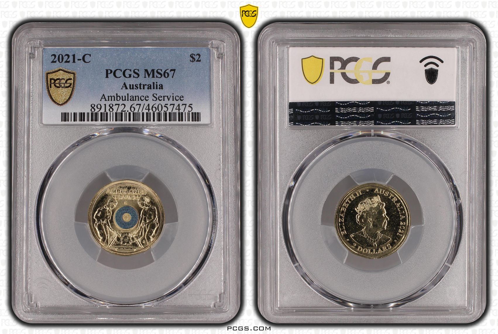 Elizabeth II, Ambulance Service, Two Dollar, 2021-C, PCGS MS67