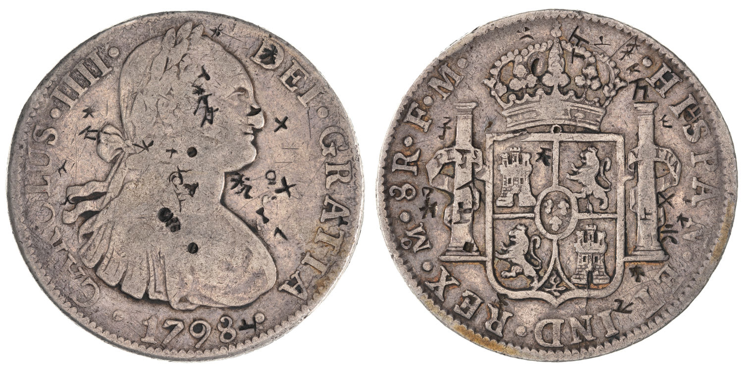Spain & Colonies, Charles IIII, Colonial Mexico - Spanish Dollar , Eight Reales, 1798, Fine