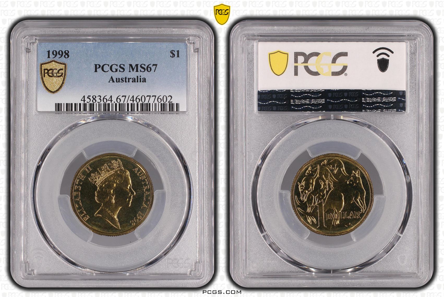 1998 Australia One Dollar, $1 PCGS - MS67 -602