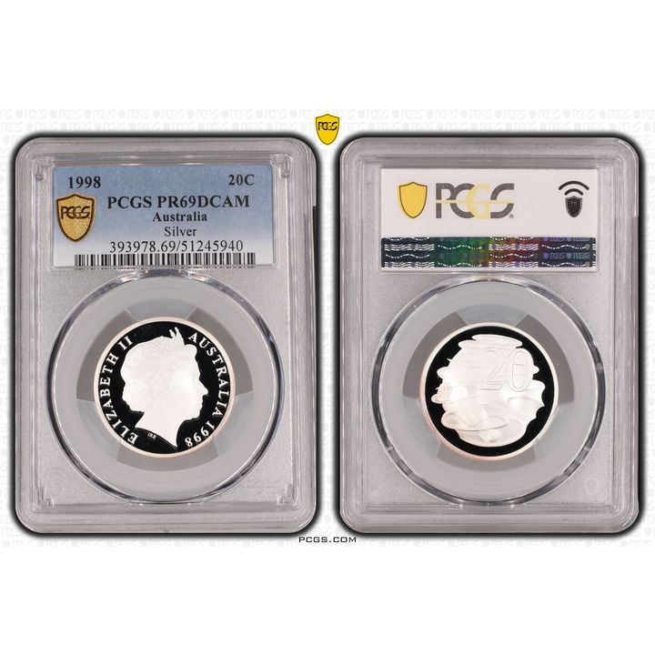 Silver, Twenty Cent, 1998, PCGS PR69DCAM