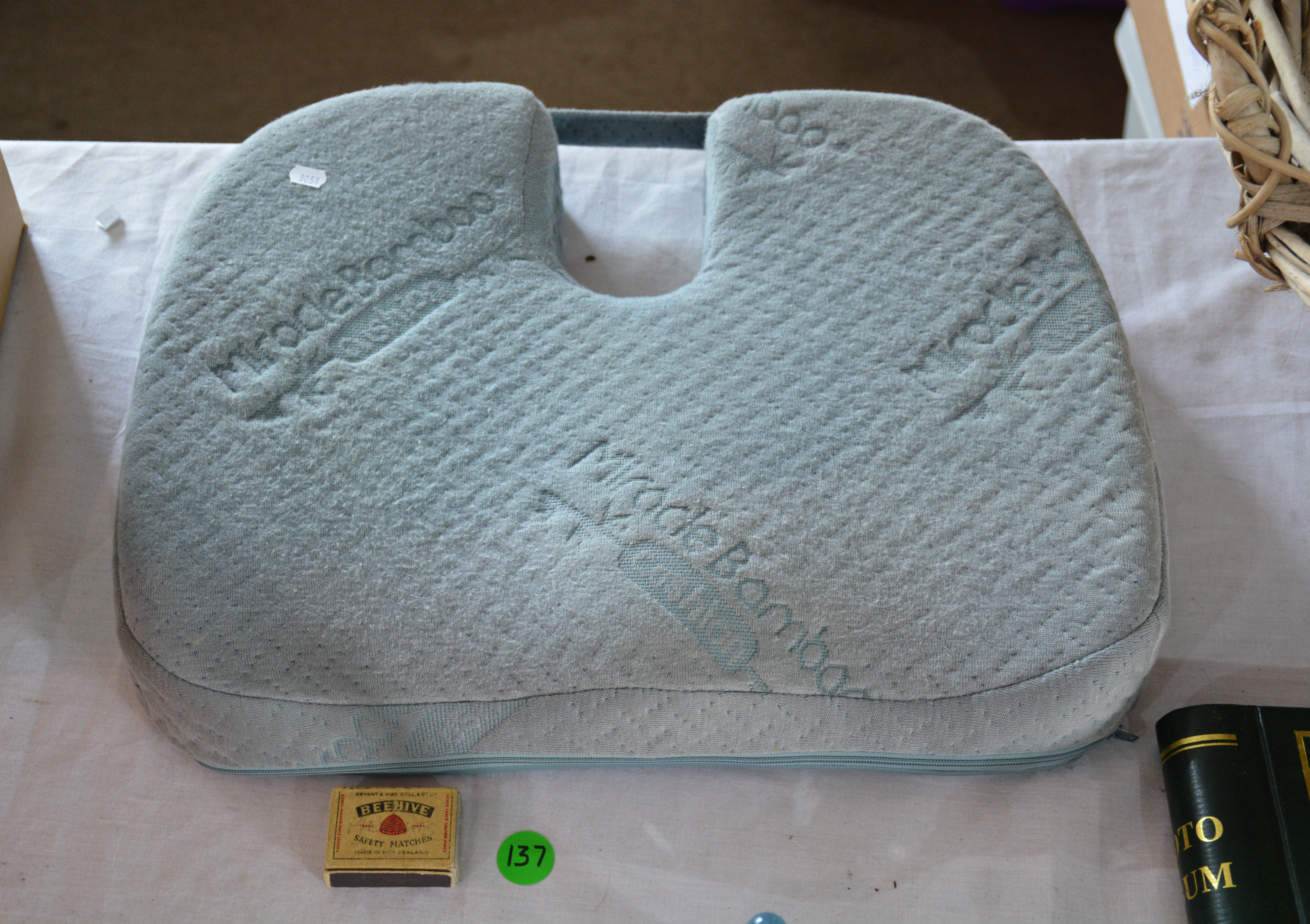 Grey Miracle Bamboo Seat Cover w No Tailbone — NZ auction result