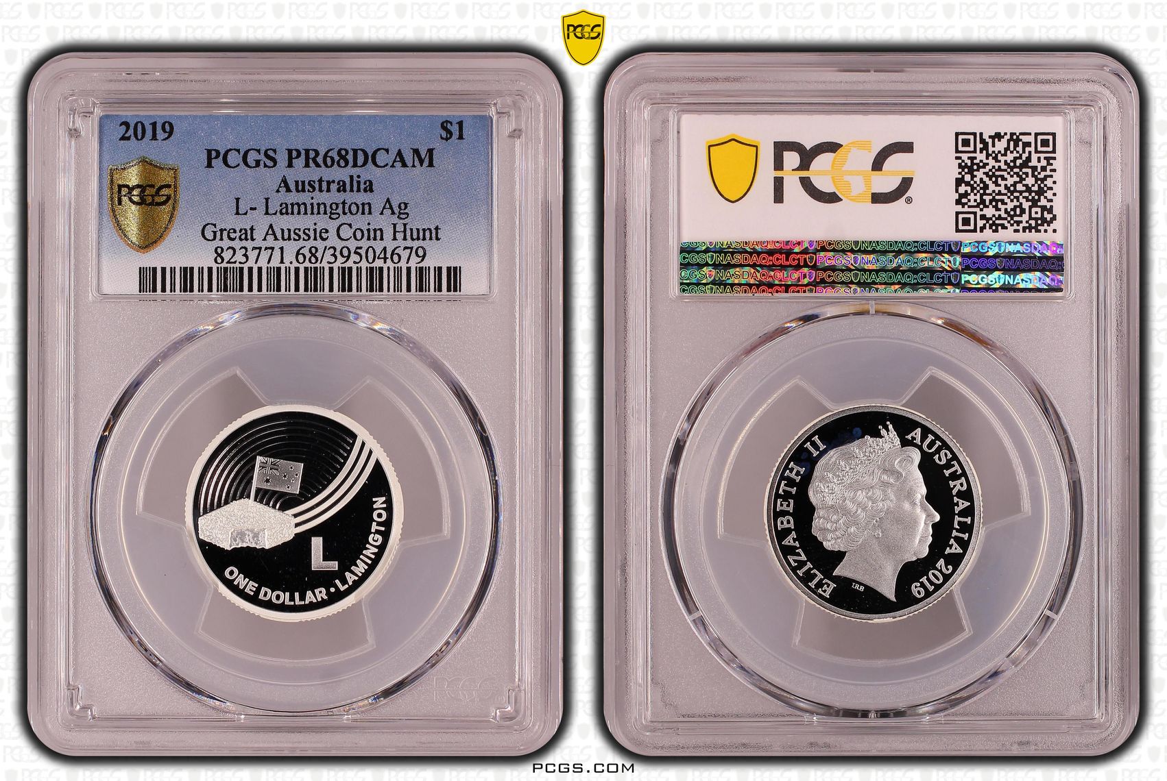 L- Lamington Ag Great Aussie Coin Hunt, One Dollar, 2019, PCGS PR68DCAM