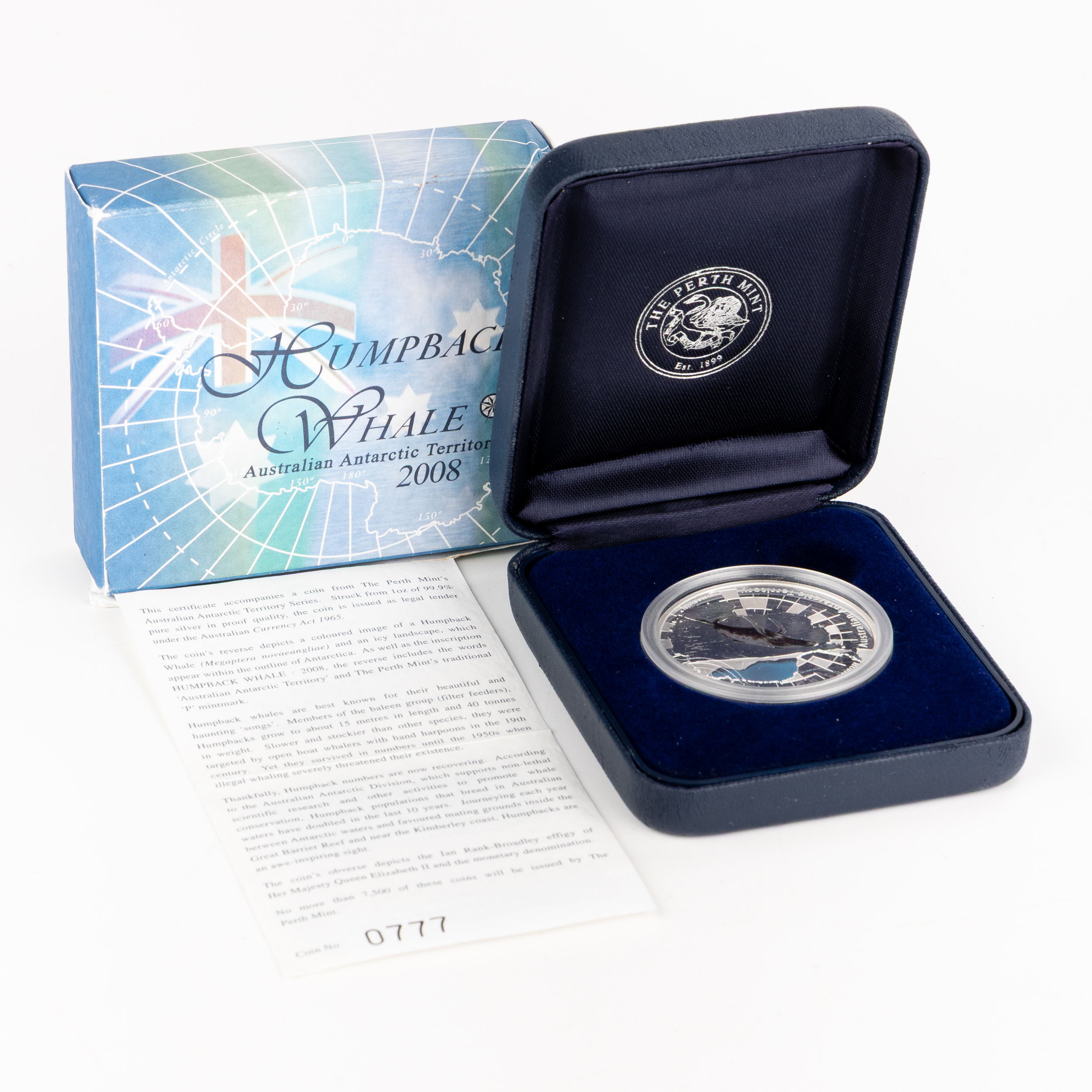 Elizabeth II, Perth Mint - Australian Antarctic Territory, Humpback Whale, One Dollar, 2008, FDC