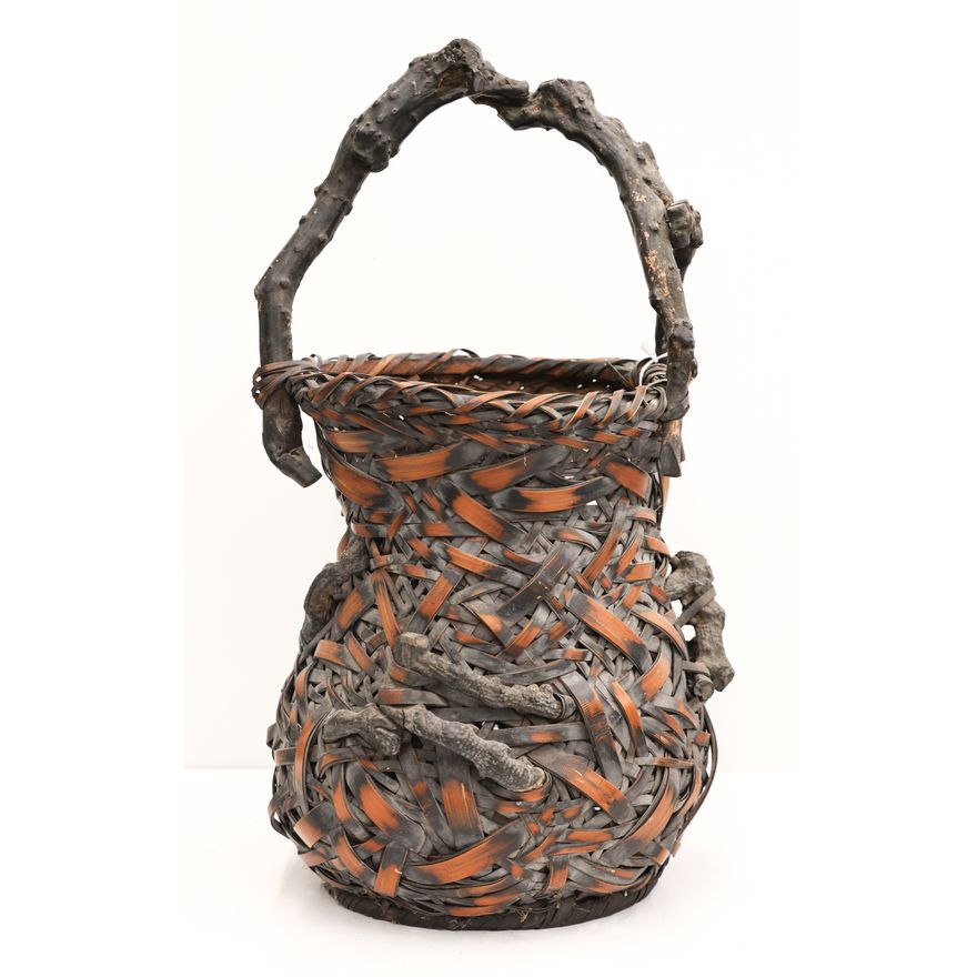 Japanese Large Ikebana Handled Basket