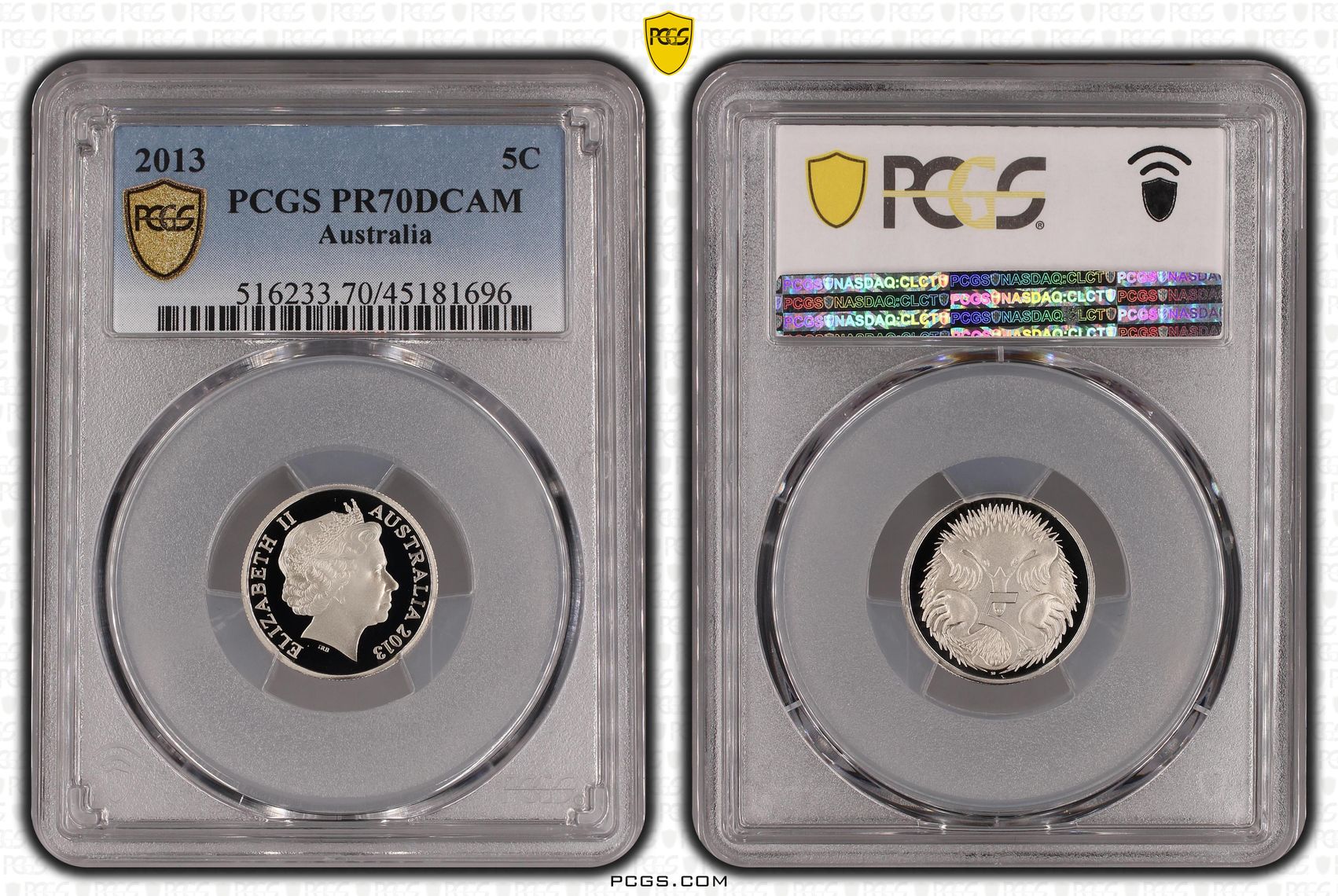 Elizabeth II, Five Cent, 2013, PCGS PR 70DCAM