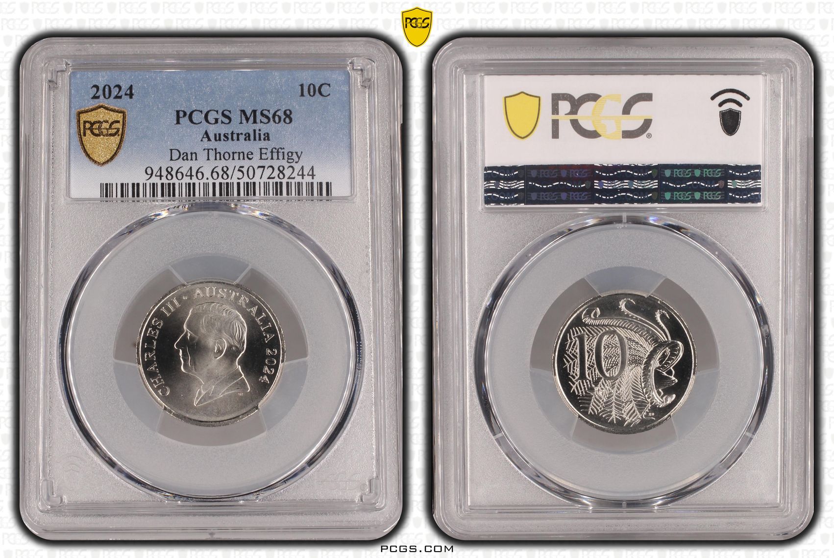 Dan Thorne Effigy , Ten Cent, 2024, PCGS MS68
