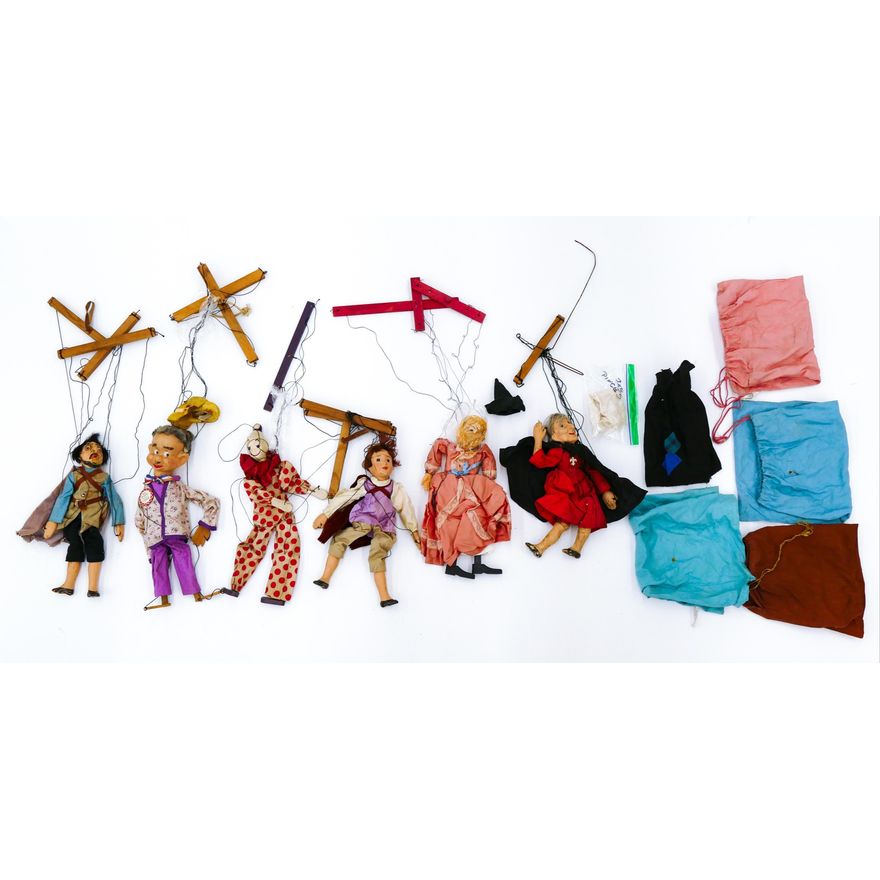 4 Boxes Vintage Marionettes