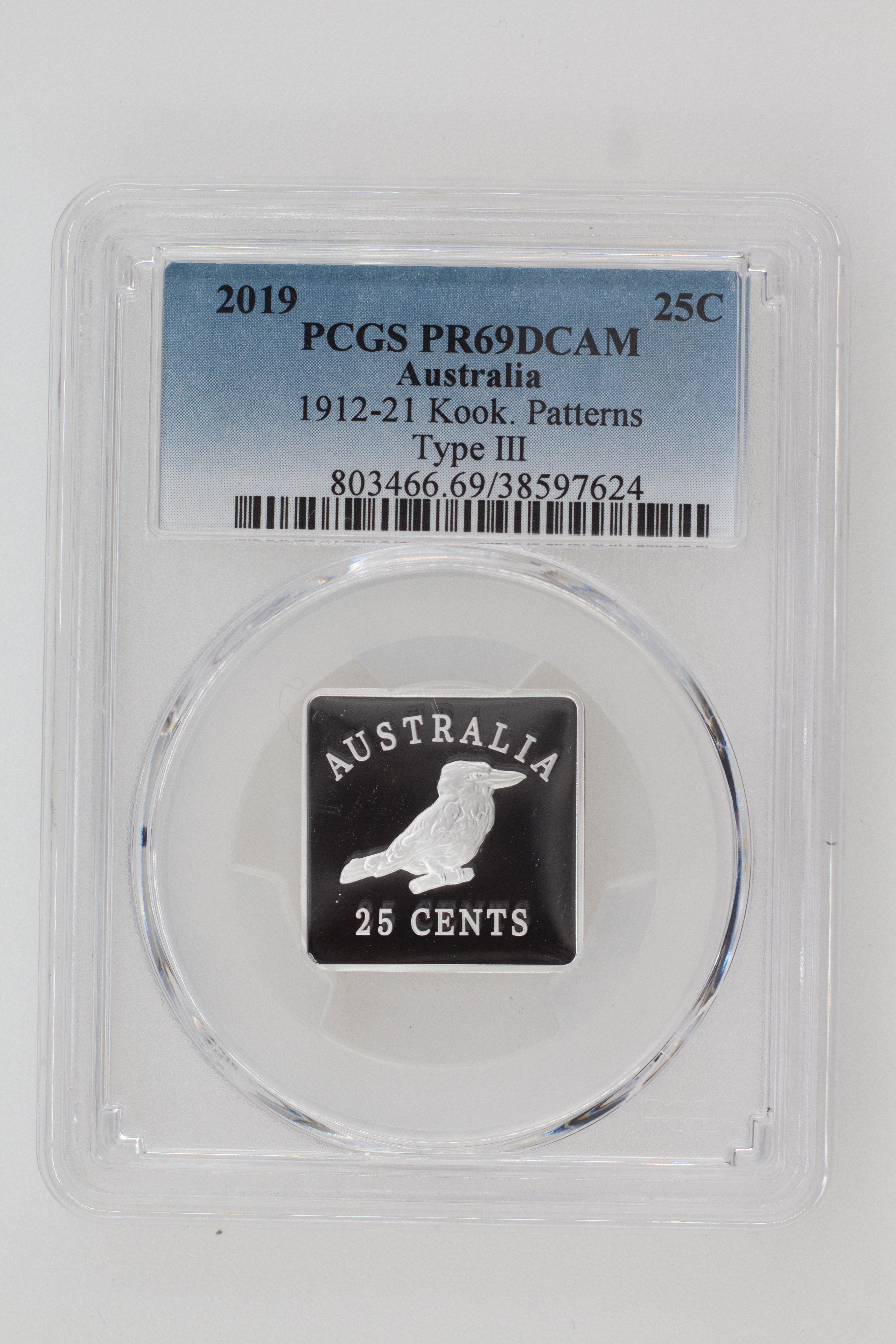 2019 Australia Five Cent, 5c Silver 1912-21 Kook. Patterns Type III PCGS - PR69DCAM -624