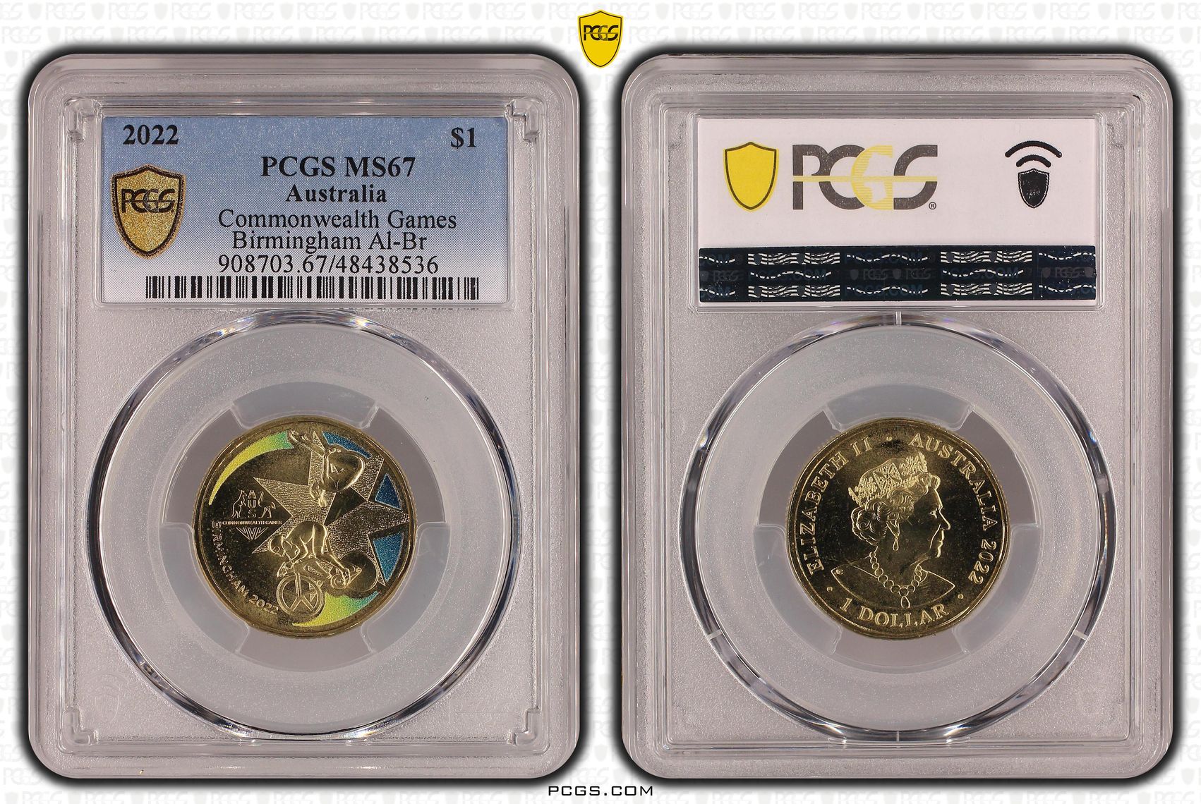 Commonwealth Games Birmingham AlBr, One Dollar, 2022, PCGS MS67