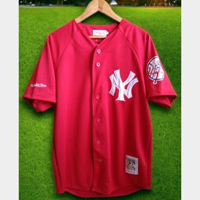 NY YANKEES MITCHELL & NESS BASEBALL TOP - RED - 3XL - 51634/2817