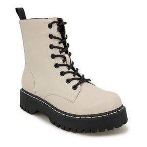 7 M UNIONBAY HAYDEN (CREAM) WOMEN'S DRESS LACE-UP BOOTS - SIZE: 7M
