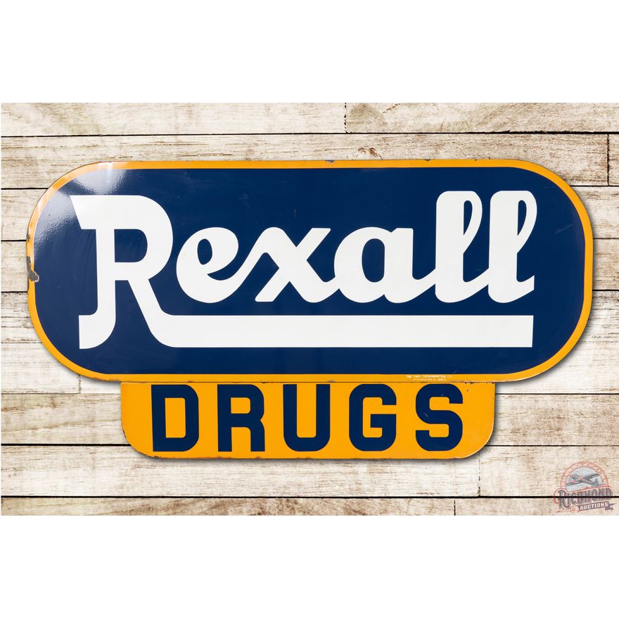 6' Rexall Drugs Porcelain Sign & Privilege Panel