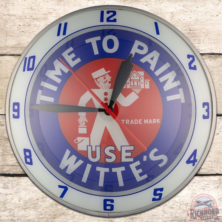 Time to Paint Use Witte's15" Double Bubble Advertising Clock