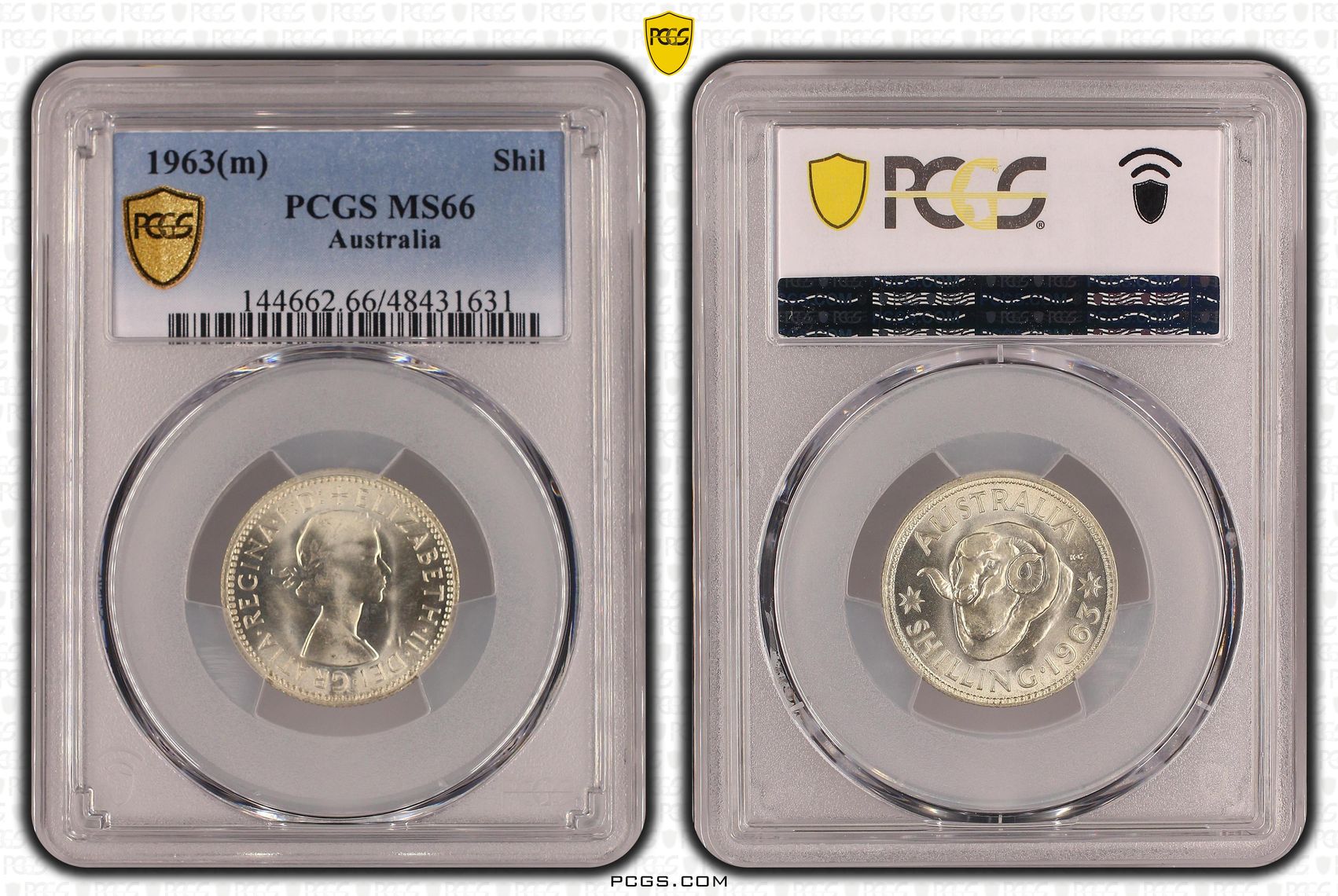 Shilling, 1963(m), PCGS MS 66