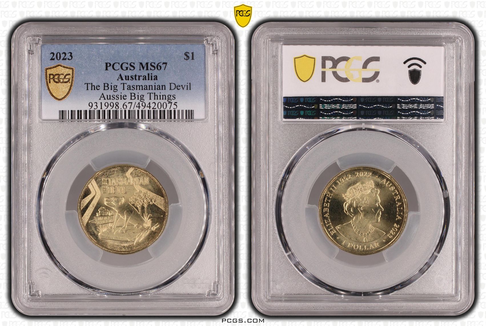 336 · Elizabeth II, The Big Tasmanian Devil Aussie Big Things , One Dollar, 2023, PCGS MS67