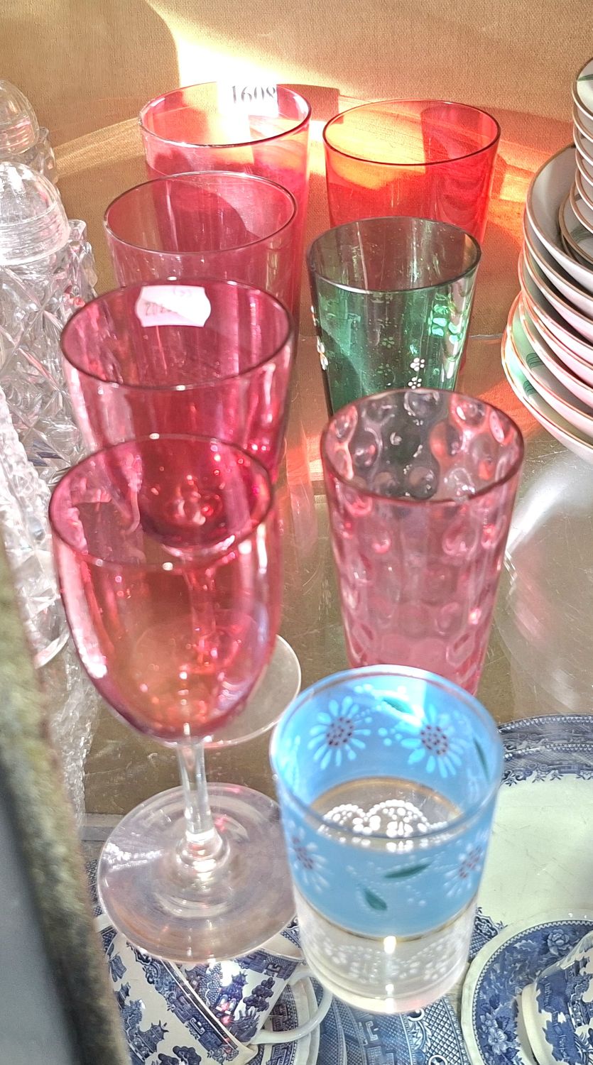 Cranberry And Edwardian Glassware