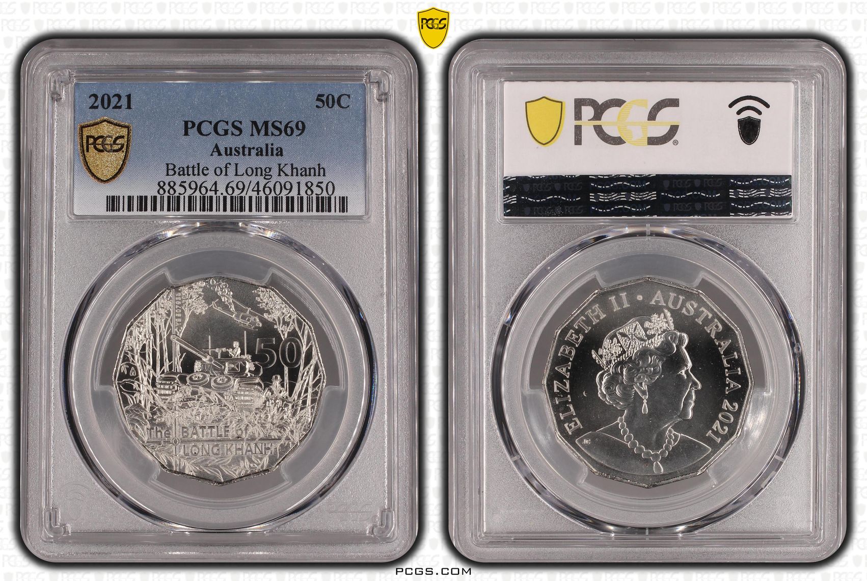 Battle of Long Khanh, Fifty Cent, 2021, PCGS MS69