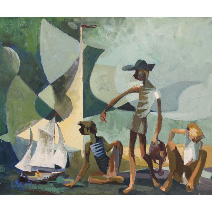 Henri Plisson ''Reves d'Enfants'' 1976 Oil