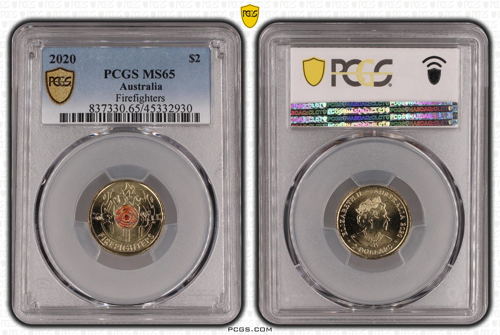 Firefighters Colourised, Two Dollar, 2020, PCGS MS65