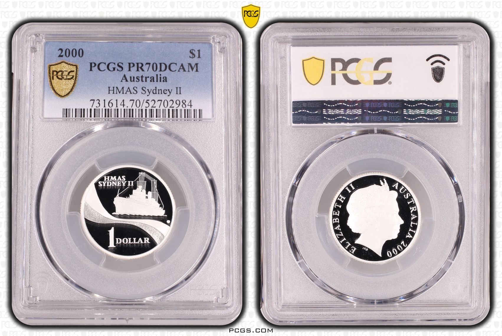 HMAS Sydney II, One Dollar, 2000, PCGS PR70DCAM