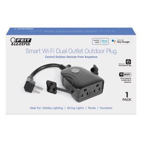 FEIT SMART HOME COMMERCIAL AND RESIDENTIAL PVC OUTDOOR SMART-ENABLED DUAL OUTLET OUTDOOR PLUG 3R