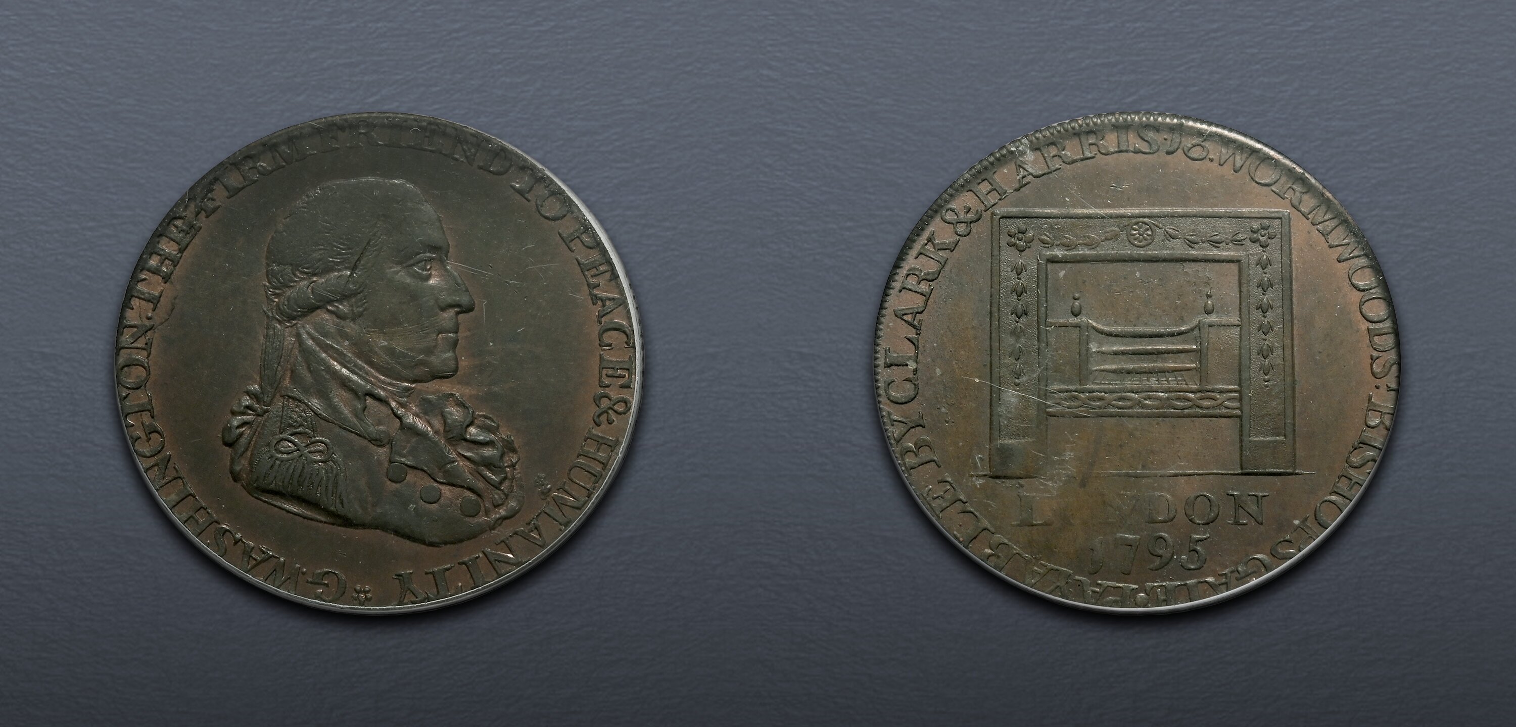 Post-Colonial Issue. 1795 Washington Grate Halfpenny. Large Buttons ...