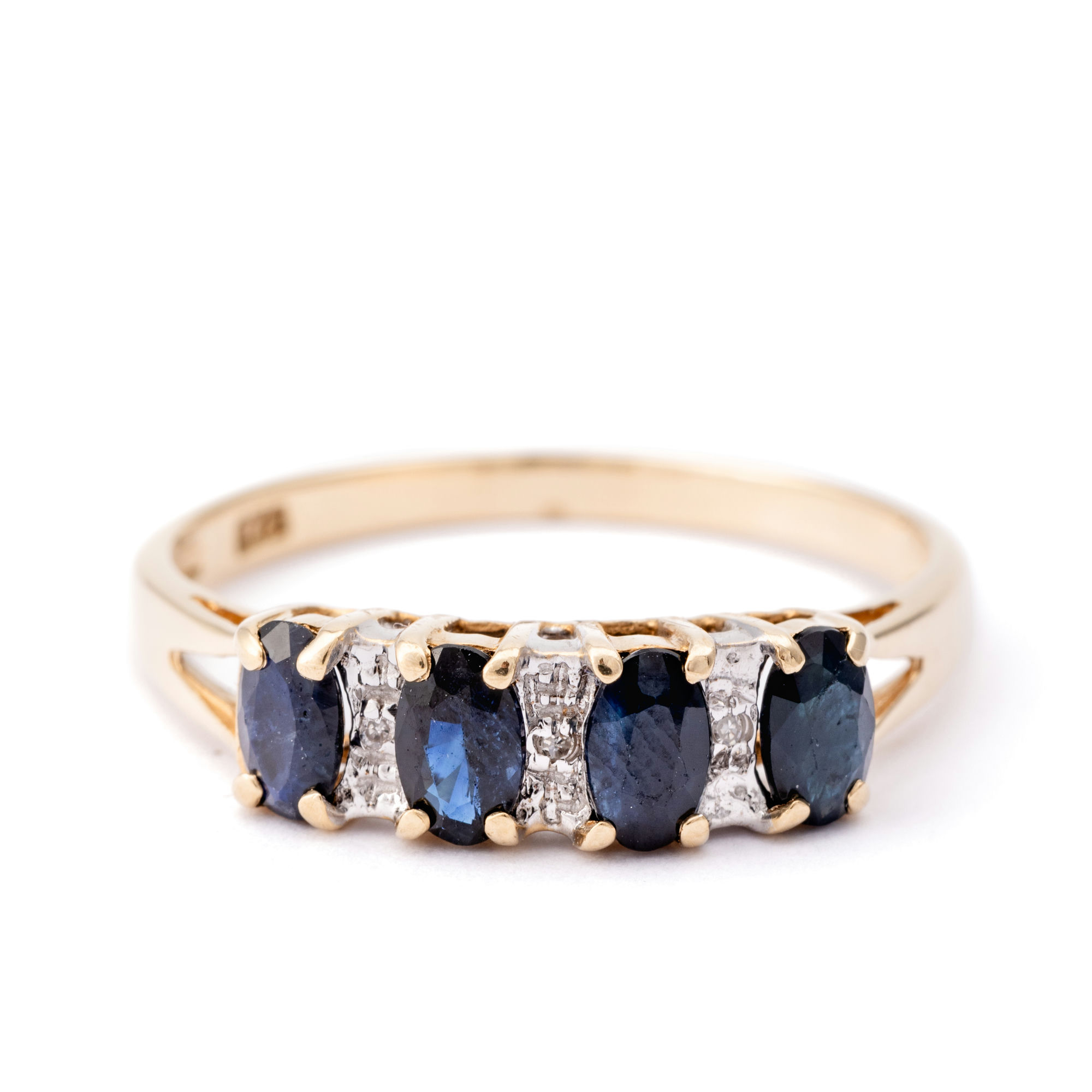 Sapphire & Diamond Ring 9ct Gold,