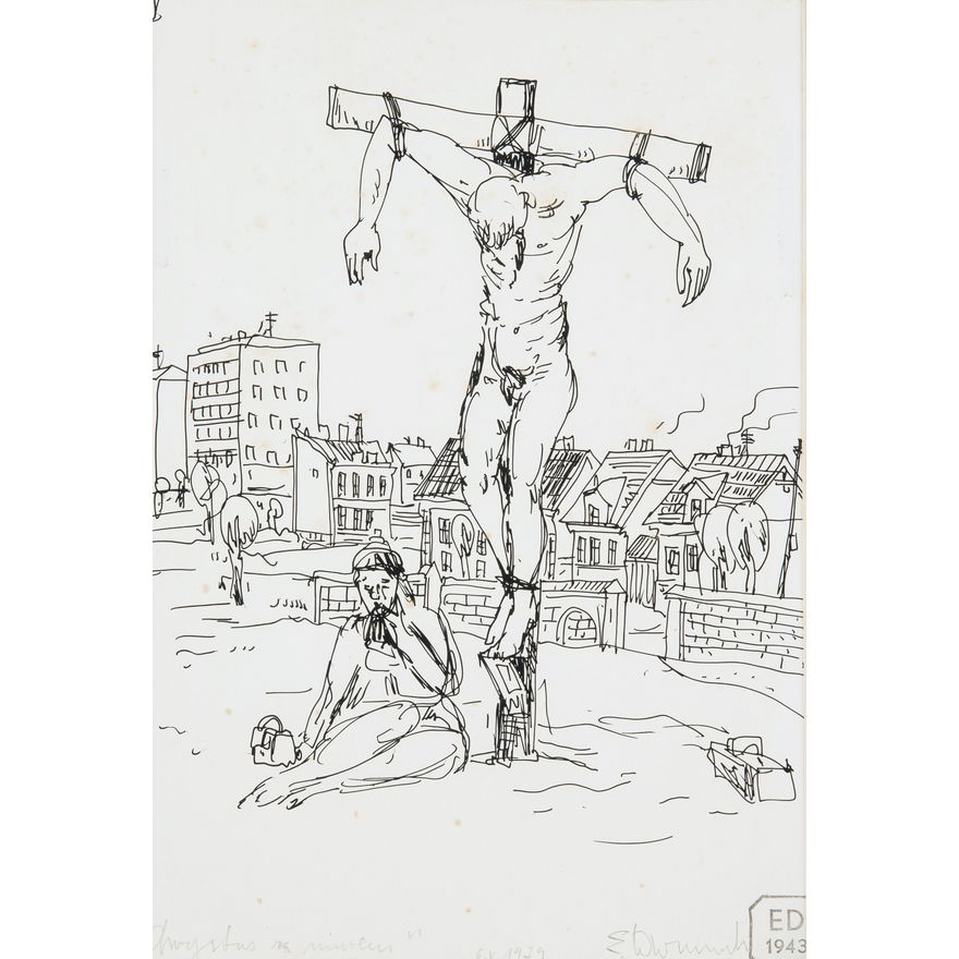 Edward Dwurnik | Chrystus za murem, 1979 r.