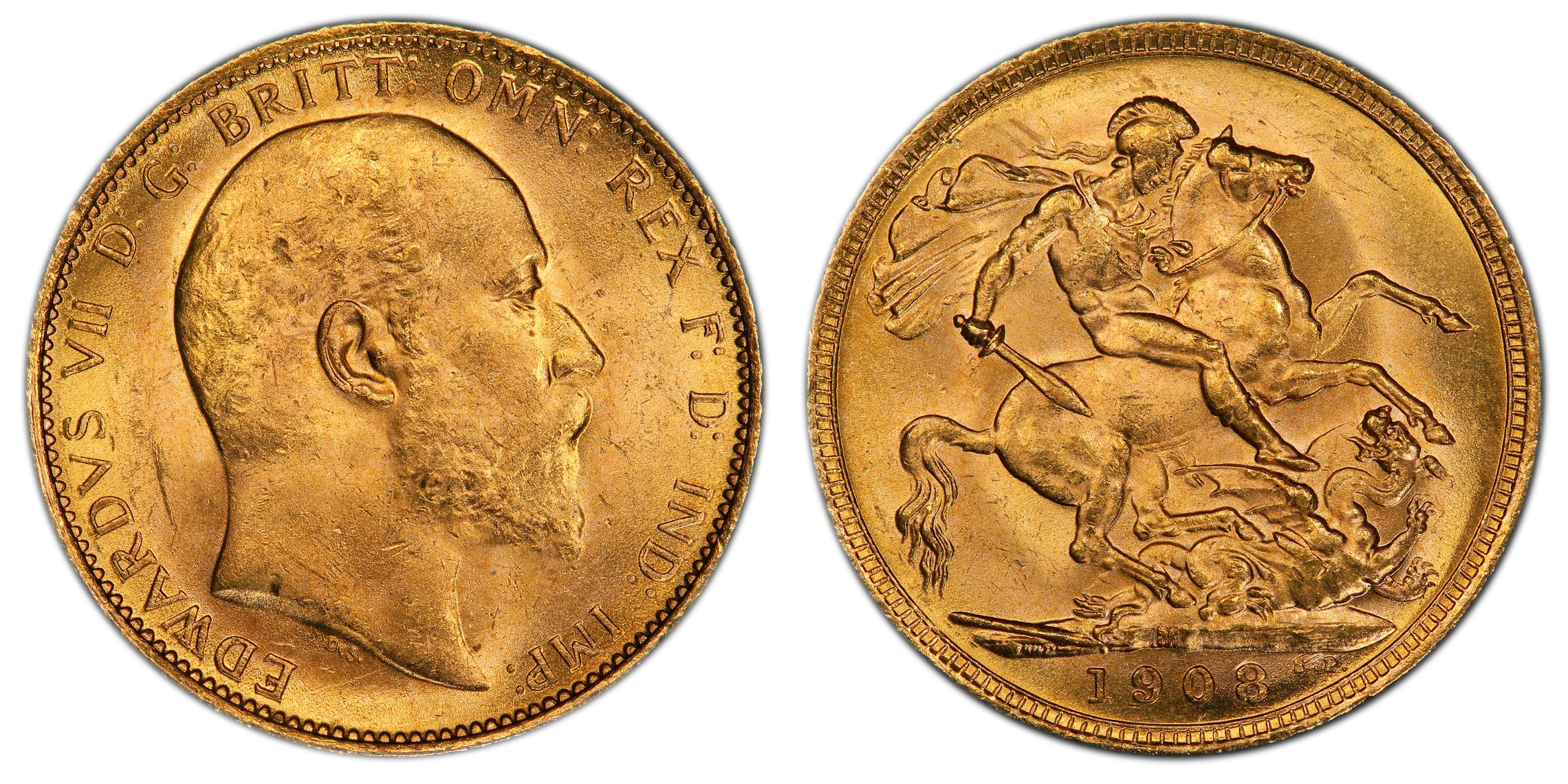 Edward VII, St George Reverse, Sovereign, 1903-S, PCGS MS 64